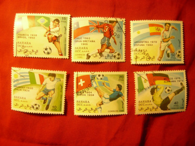 Serie mica Sahara Occ 1990 - Sport- Campionat Fotbal , 6 val.stampilate foto