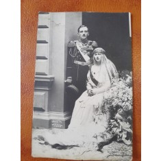 Fotografie tip Carte Postala, la nunta Regelui Alexandru al Serbiei cu Marioara fiica Reginei Maria, necirculata