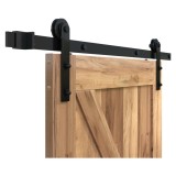 Sistem pentru usa glisanta, culisare pe sine, ghidaj 2x100 cm, grosime usa 30-45 mm, maxim 150 kg, otel negru