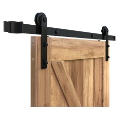 Sistem pentru usa glisanta, culisare pe sine, ghidaj 2x100 cm, grosime usa 30-45 mm, maxim 150 kg, otel negru