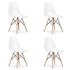 Set 4 scaune stil scandinav, Artool, Osaka, policarbonat, lemn, transparent, 46x52x82 cm, Leobert