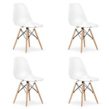 Set 4 scaune stil scandinav, Artool, Osaka, policarbonat, lemn, transparent, 46x52x82 cm GartenVIP DiyLine