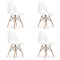 Set 4 scaune stil scandinav, Artool, Osaka, policarbonat, lemn, transparent, 46x52x82 cm