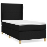 Cumpara ieftin Pat box spring cu saltea, negru, 80x200 cm, textil
