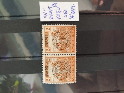 Rom&amp;acirc;nia 1919 ocupația hungaria - cluj săcerătorii ;eroare; mnh 2 BANI &amp;icirc;n pereche foto