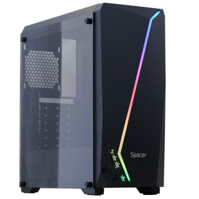 Carcasa PC Spacer Flash, Middle Tower, Gaming foto