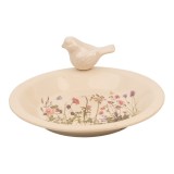 Cumpara ieftin Hranitoare pasari ceramica multicolora Bird &Oslash; 26x10 cm