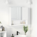 vidaXL Dulap cu oglindă cu raft Alb 59 x 17 x 55 cm Lemn compozit
