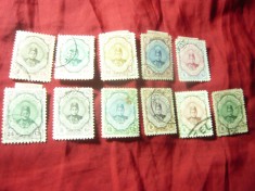 Lot 11 Timbre Iran Persia 1911 - Rege Ahmet Ghadsar Rahmen , stampilate