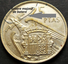 Moneda 25 PESETAS - SPANIA, anul 1964 *cod 866 = EROARE MAJORA DE BATERE!!! foto