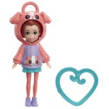 Papusa cu hanorac animalut, Polly Pocket, HKW01