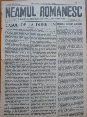 Ziarul Neamul romanesc , nr. 7 , 1914 , din perioada antisemita a lui N. Iorga foto