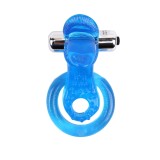 Inel penis Rosy Vibrating Tongue Blue