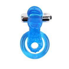 Inel penis Rosy Vibrating Tongue Blue
