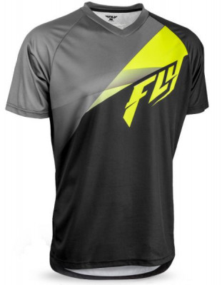 Tricou Bicicleta Fly Super D Galben / Gri / Negru Marimea L FLYMTB 352-0789L foto