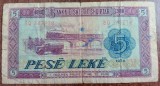 B11 - Bancnota foarte veche - Albania - 5 leke