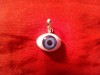Medalion - Amuleta contra deochi - Ochi /verso si agatatoare argint 1,5x1cm