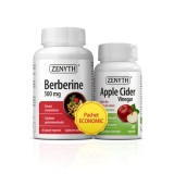Pachet Berberină 500 mg și Oțet din cidru de mere, Zenyth