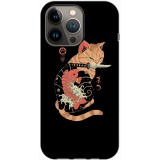 Husa compatibila cu Apple iPhone 14 Pro model Yakuza cat, Silicon, TPU, Viceversa, Transparent, Carcasa