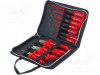 Set 10 Scule Izolate Goldtool: Clesti, Surubelnite, Lucrari Electrice 1000V, Geanta