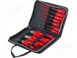 Set 10 Scule Izolate Goldtool: Clesti, Surubelnite, Lucrari Electrice 1000V, Geanta