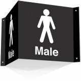 With two faces for the men&amp;#039;s toilet sign