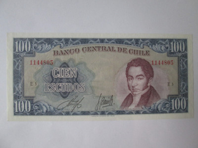 Chile 100 Escudos 1962-1975 UNC foto