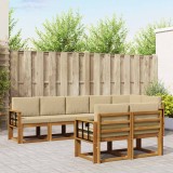 vidaXL Set de canapele de exterior cu pernă 8 pcs Natural și Bej 3366581