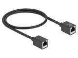 Prelungitor Ethernet Cat 6a S/FTP, 0,5 m, LSZH, negru