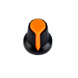 Buton pentru potentiometru, 15x17mm, negru-portocaliu