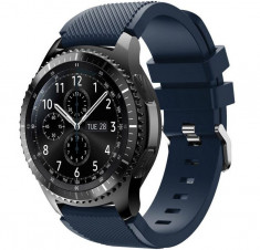 Curea ceas Smartwatch Samsung Gear S3, iUni 22 mm Silicon Midnight Blue foto