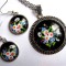 Set colier si cercei cu model floral, set bijuterii cadou femei 30207