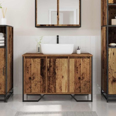 vidaXL Dulap pentru Chiuvetă Lemn Vechi 91 x 35 x 60 cm Lemn compozit 869180 foto