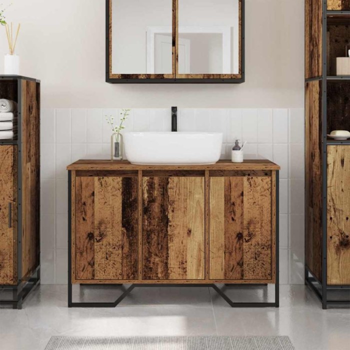 vidaXL Dulap pentru Chiuvetă Lemn Vechi 91 x 35 x 60 cm Lemn compozit 869180