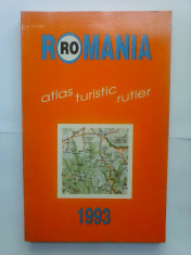 Romania atlas turistic rutier , 1993 , 235 pagini foto