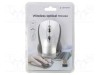 Mouse optic fără fir GEMBIRD USB A, negru/argintiu, 4 butoane, 10m