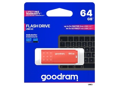 Pendrive USB 3.0 64GB portocaliu foto