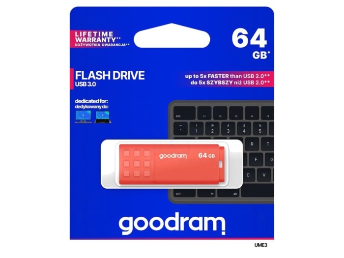 Pendrive USB 3.0 64GB portocaliu