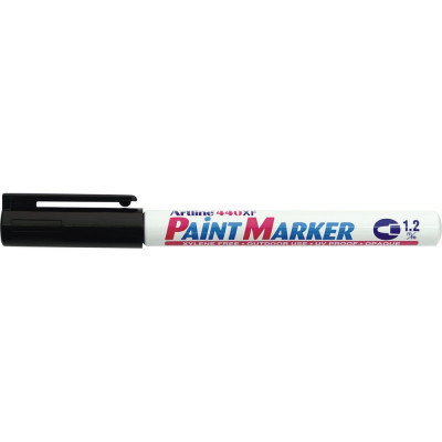 Marker Cu Vopsea Artline 440xf, Corp Metalic, Varf Rotund 1.2mm - Negru foto