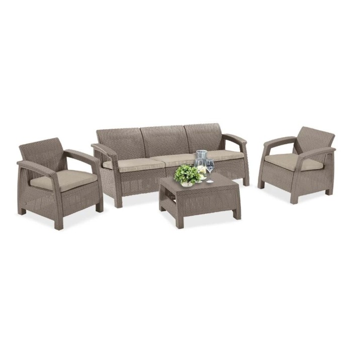 Set de mobilier de grădină Corfu II max, cappuccino