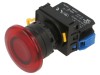 Comutator acţionat prin apăsare 22mm Poz.i stab: 1 NO roşie
