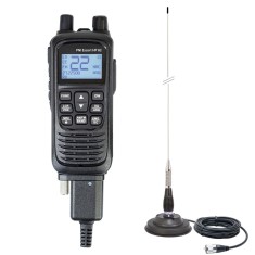 Kit Statie radio CB portabila PNI Escort HP 82, multi standard, 4W, 12V, AM-FM cu antena CB PNI ML100 cu magnet