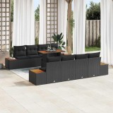VidaXL Set de masă pentru grădină 9 pcs Negru, Marron 100 x 55 x 73 cm