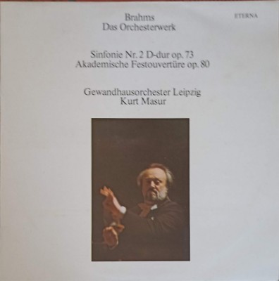 Disc vinil, LP. Sinfonie Nr. 2 D-dur Op. 73. Akademische Festouvert&amp;uuml;re Op. 80-Brahms, Gewandhausorchester -252558 foto