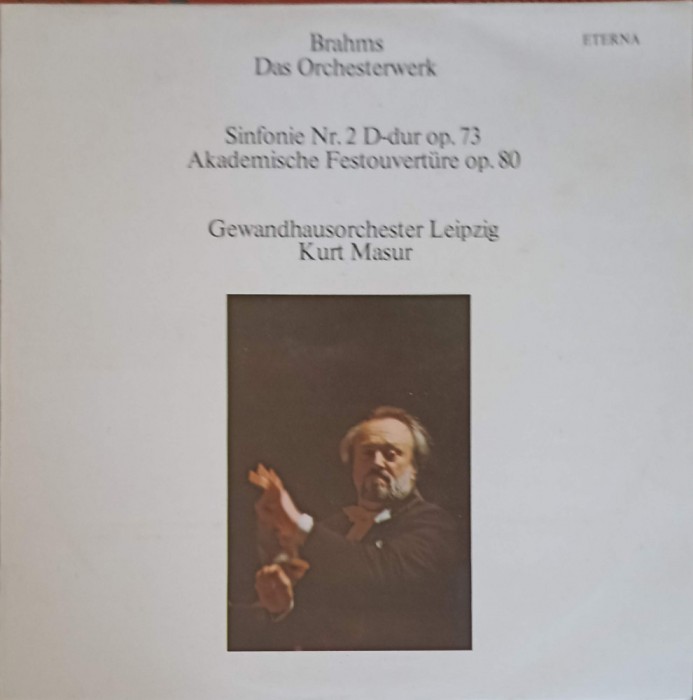 Disc vinil, LP. Sinfonie Nr. 2 D-dur Op. 73. Akademische Festouvert&uuml;re Op. 80-Brahms, Gewandhausorchester -252558
