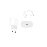 Set Incarcator Fast Charge 20W si Cablu de Date Fast Charge 1M Type-C-Lightning, Compatibil cu Apple iPhone 14 / 14 Pro / 14 Pro Max / 13 / 13 Pro / 1