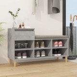 vidaXL Pantofar, gri beton, 102x36x60 cm, lemn prelucrat