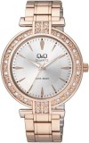 Cumpara ieftin Q&amp;Q Q885J011Y &ndash; Ceas Dam? &ndash; Quartz Japonez &ndash; Carcas? Aurie 34 mm &ndash; Cadran Alb cu Strass &ndash; Br??ar? Metalic?