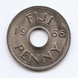 Fiji 1 penny 1966 - Elizabeth II - Cupru-nichel, B11, 26 mm KM-21 (2), Australia si Oceania