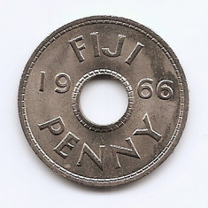 Fiji 1 penny 1966 - Elizabeth II - Cupru-nichel, B11, 26 mm KM-21 (2)